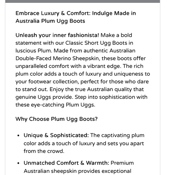 Australian Made Plum short Ugg boots NWT Size 8 - Picture 11 of 13